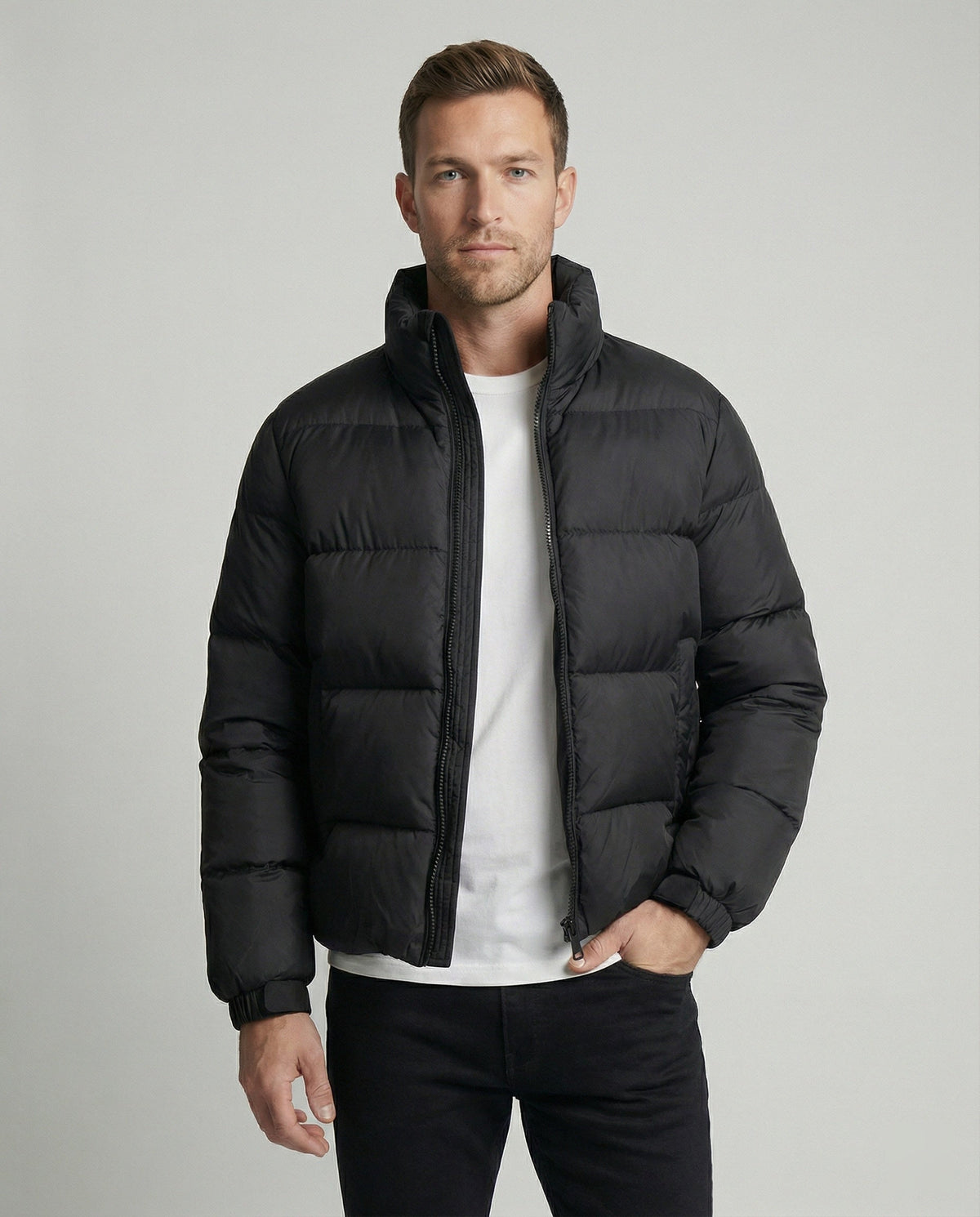 Men's Puffer Jacket Made of Duck Feathers with Warmth & Hood | Oak & Coral