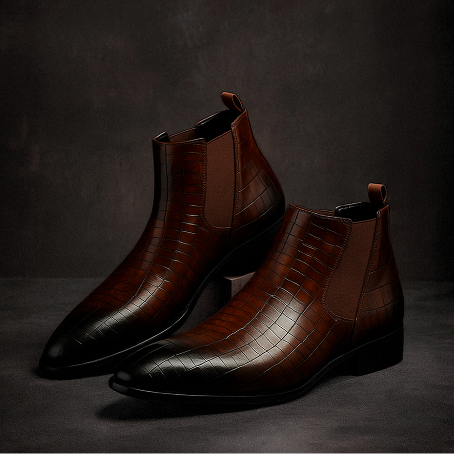 Men's Snakeskin Chelsea Boots
