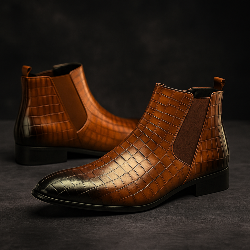Men's Snakeskin Chelsea Boots
