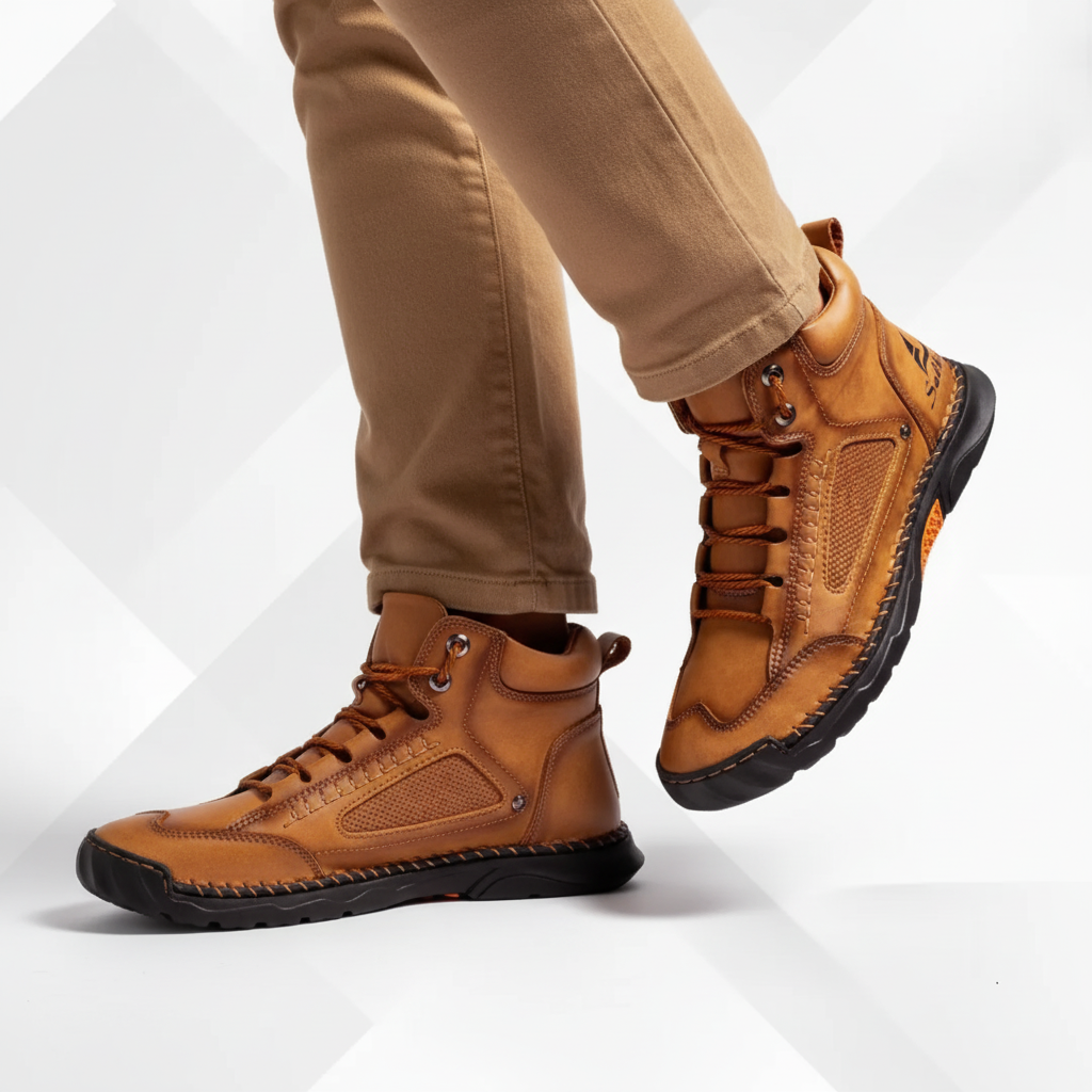Men's Waterproof Ankle Boots with Flexible Sole