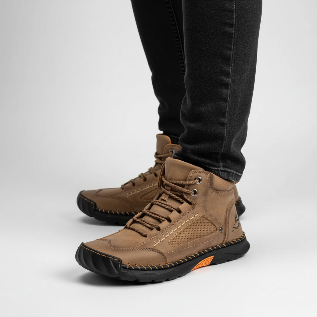 Men's Waterproof Ankle Boots with Flexible Sole