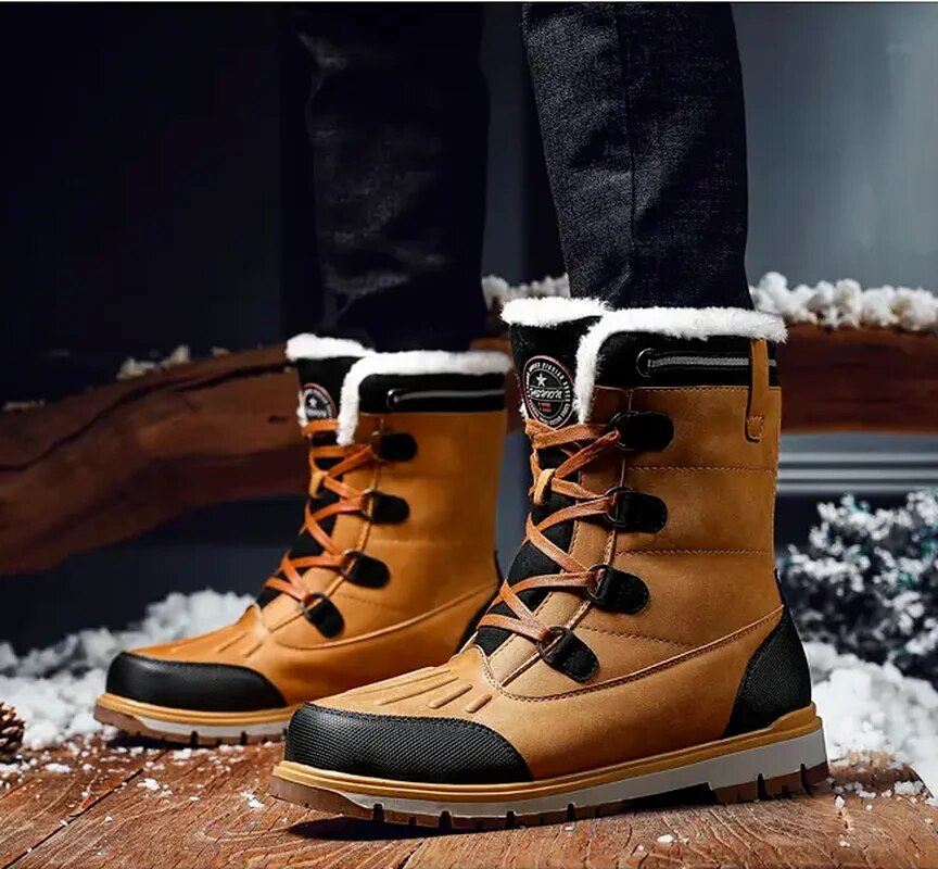 Men's Winter Boots - Warm Lined Snow Boots with Non-Slip Sole