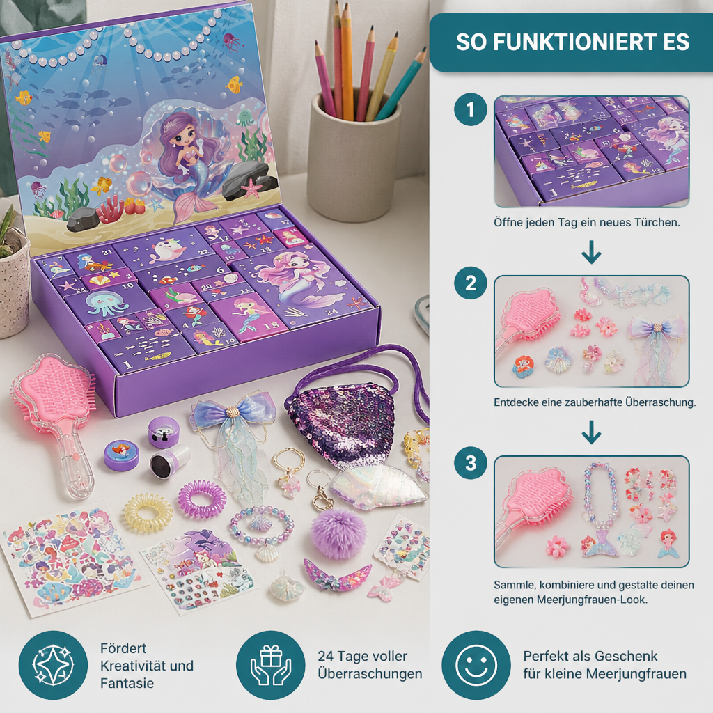Mermaid Advent Calendar – 24 Days of Hair Accessories & Surprises