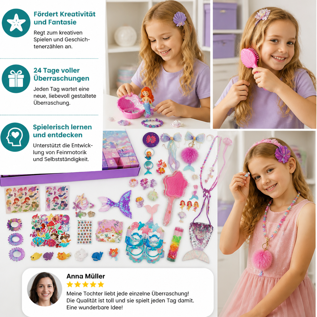 Mermaid Advent Calendar – 24 Days of Hair Accessories & Surprises