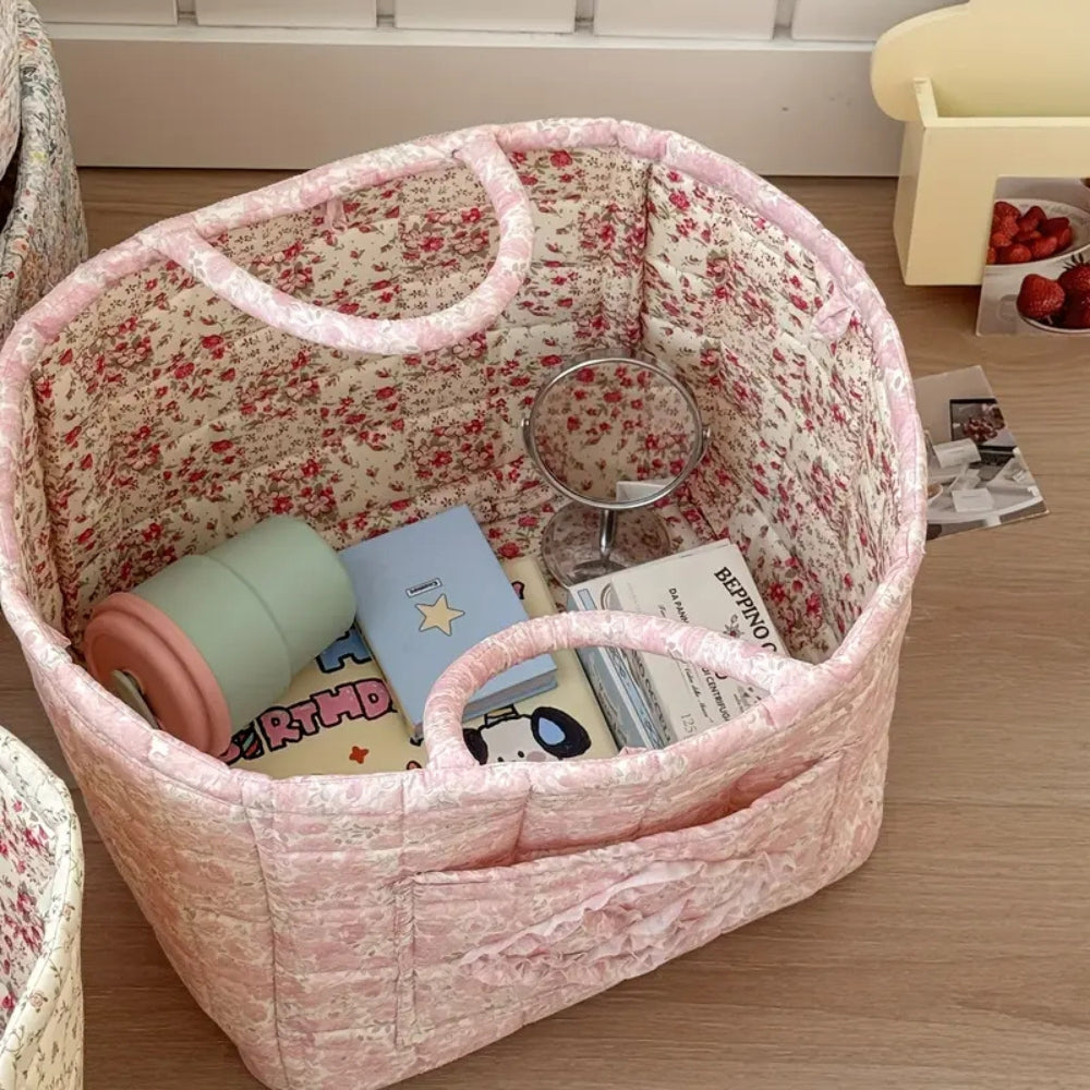 Miscellaneous Floral Quilted Storage Basket