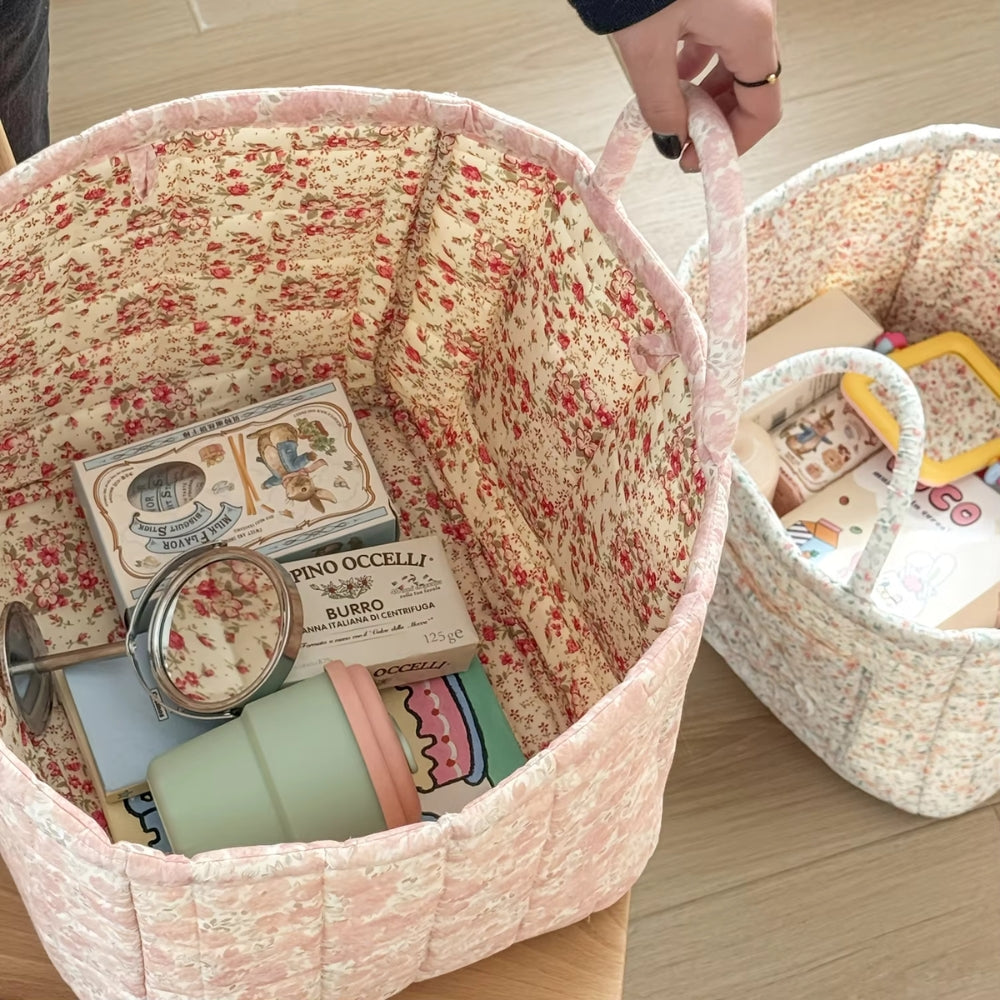 Miscellaneous Floral Quilted Storage Basket