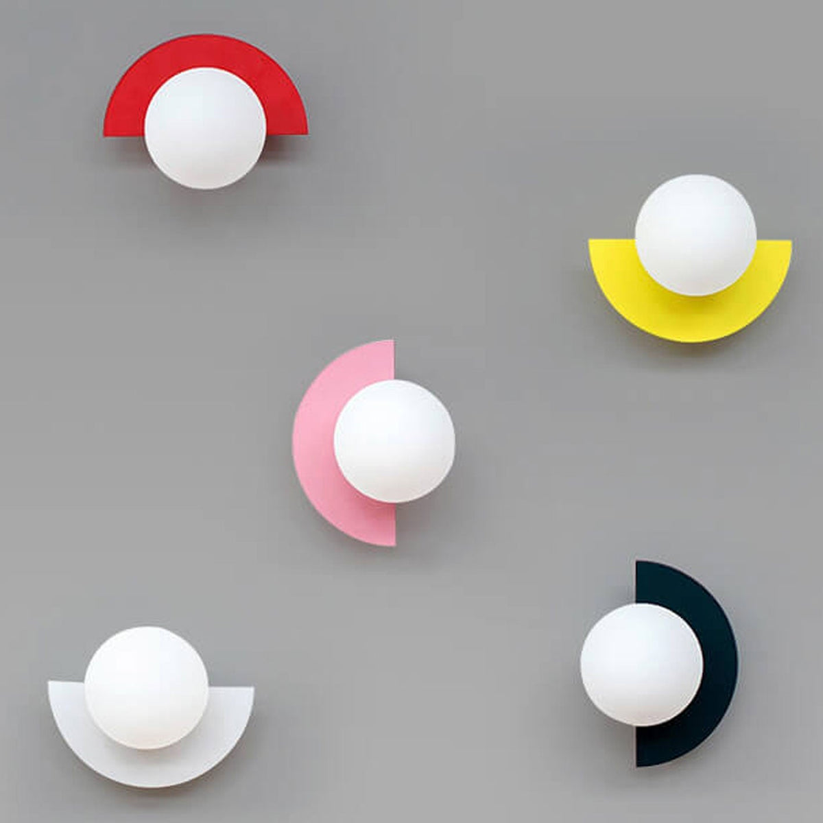 Modern Minimalist Colorful Semicircle Glass Globe 1-Light Wall Sconce