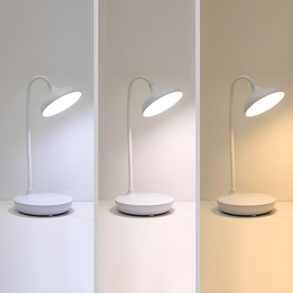 Modern Rechargeable LED Table Lamp with Touch Control – Oak and Coral