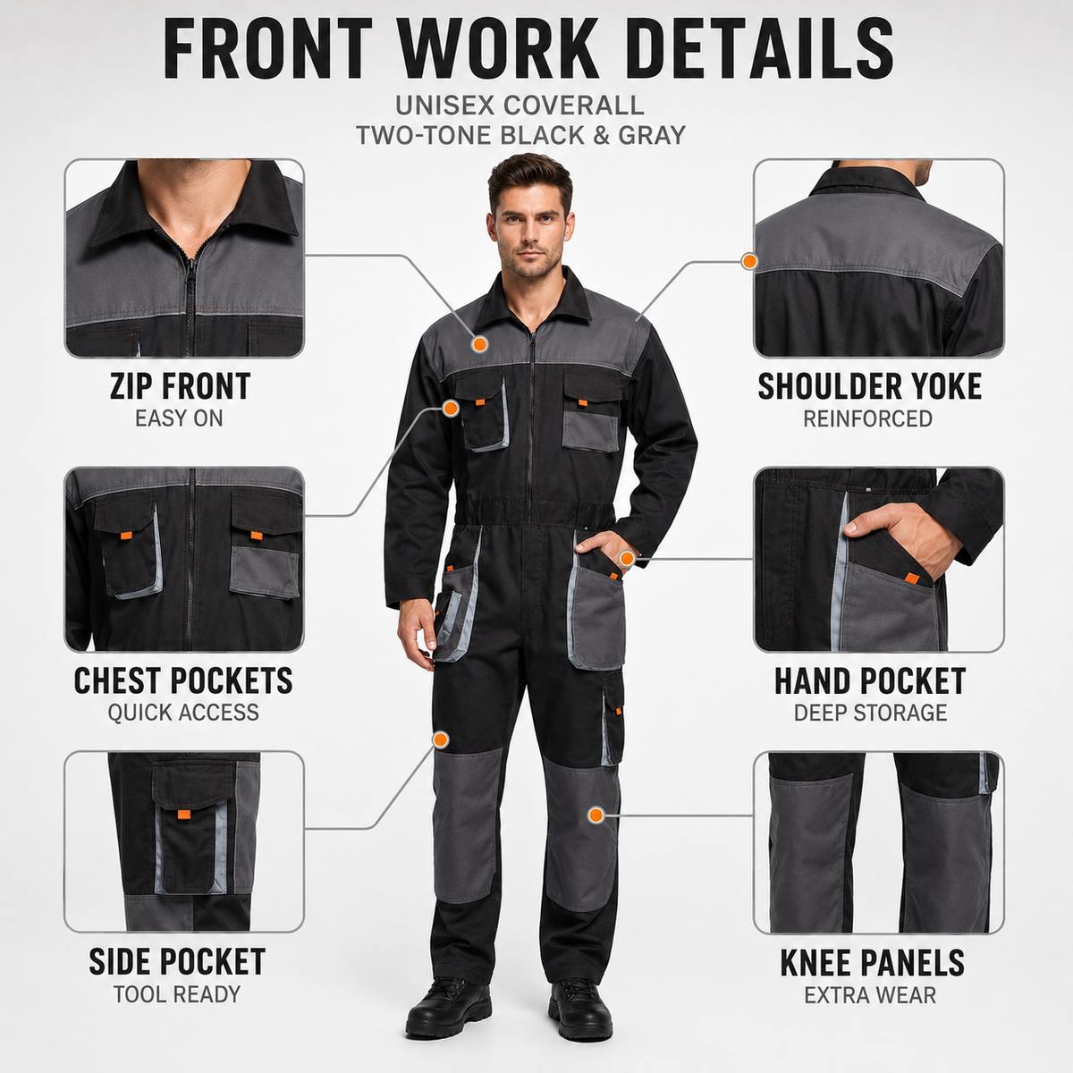 Multi-Pocket Work Overall
