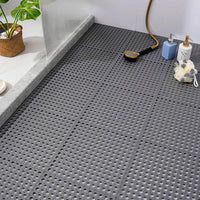 Shower Mat Set | Waterproof Rubber | Mold-Resistant | 11.8" Sq. | Dries Fast