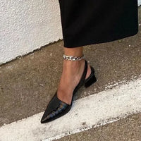 Lara Croco Brown Slingback Heels