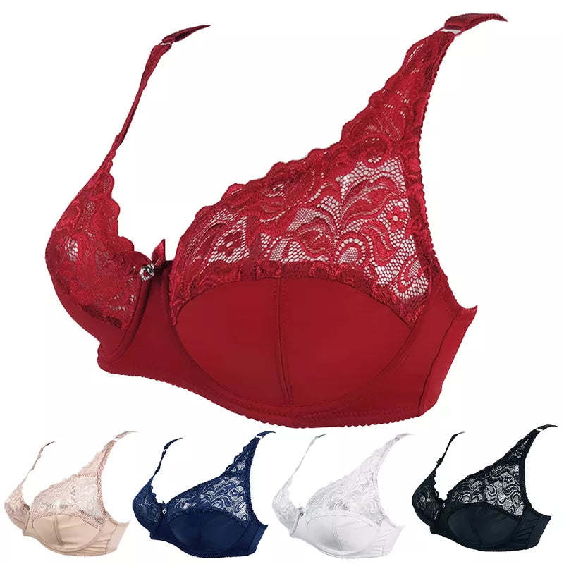 Plus-size lace push-up bra