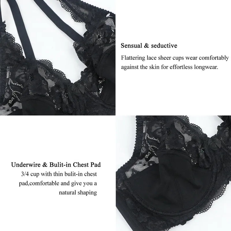 Plus-size lace push-up bra