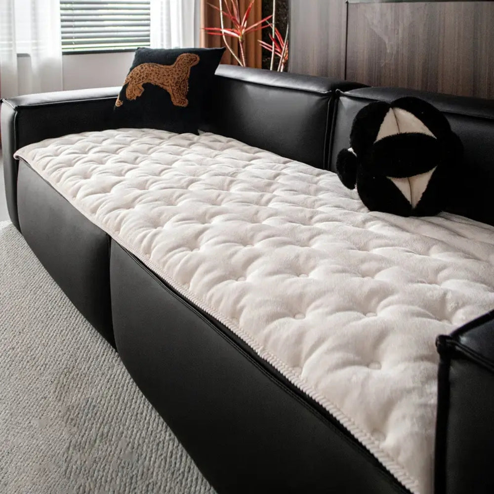 Plush Button-Tufted Sofa Cover