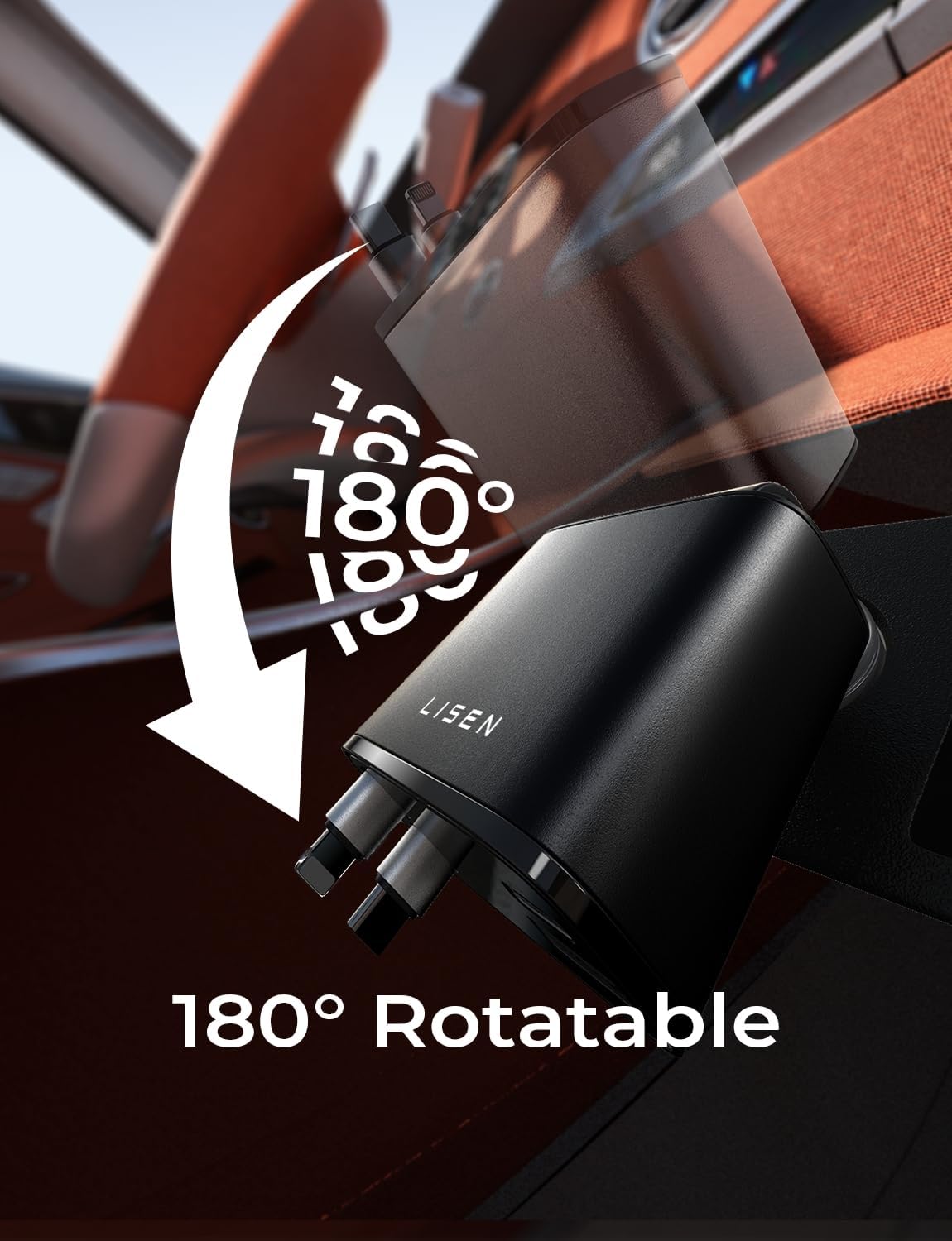 Retractable Car Charger 69W USB C