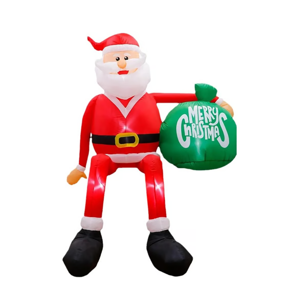 Royaleva Giant 8FT LED Climbing Santa Inflatable Premium Outdoor Christmas Decoration
