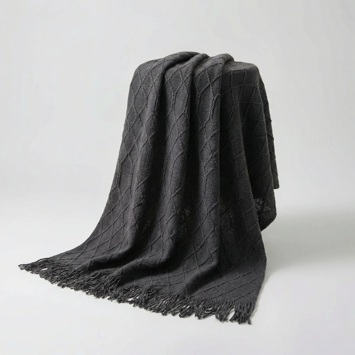 Scandinavian-Style Knitted Sofa Throw Blanket
