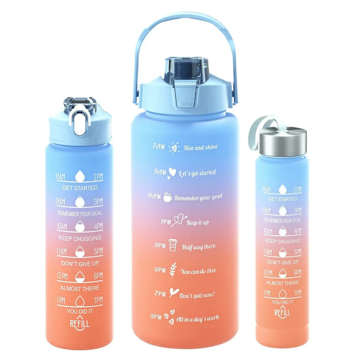 Set of 3 Motivation Water Bottles