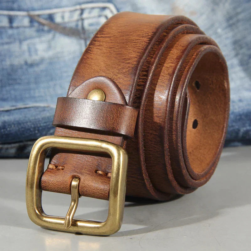 Sierra Cowhide Belt | Oak & Coral