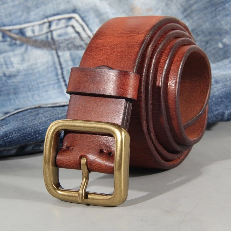 Sierra Cowhide Belt | Oak & Coral