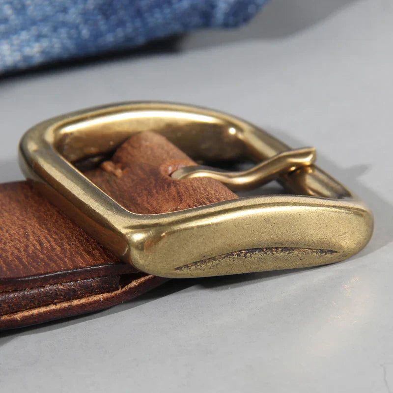 Sierra Cowhide Belt | Oak & Coral