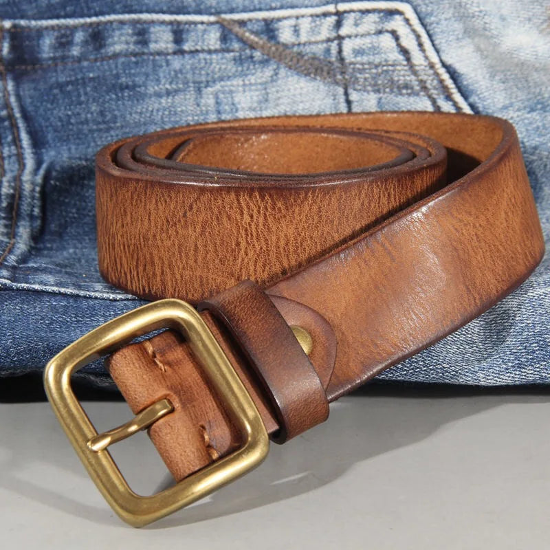 Sierra Cowhide Belt | Oak & Coral