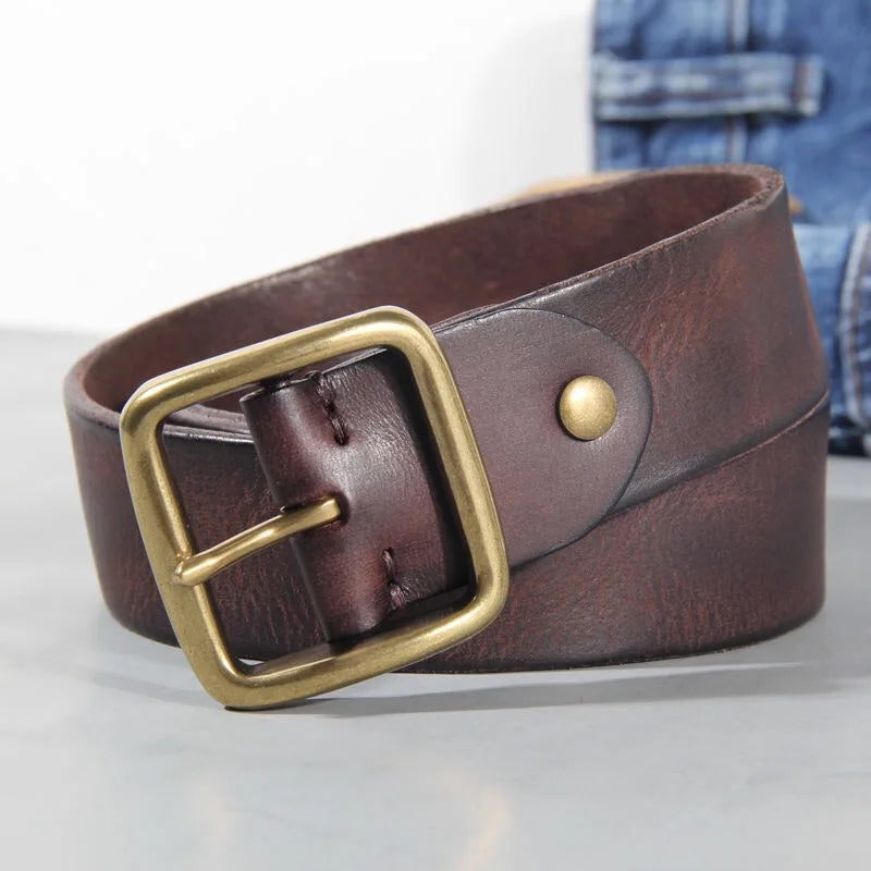 Sierra Cowhide Belt | Oak & Coral