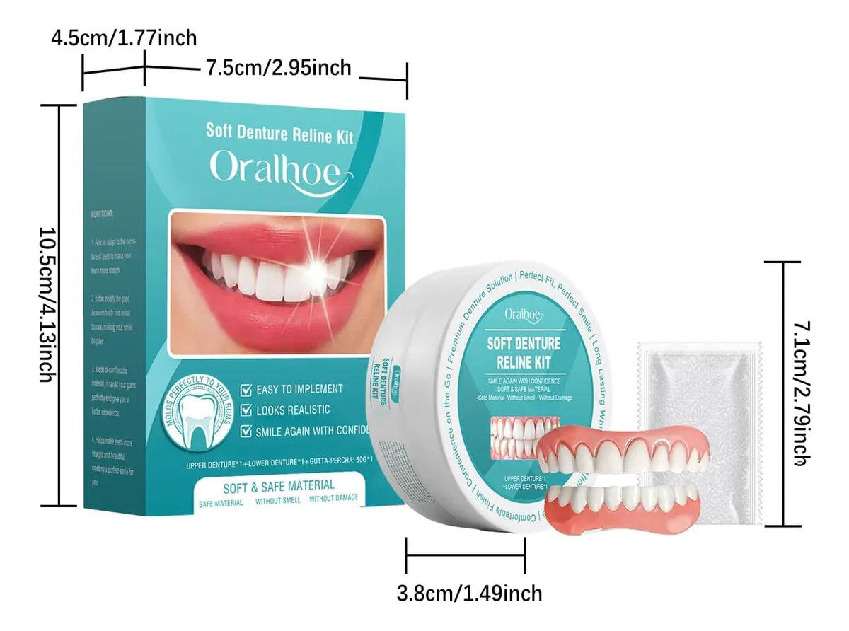 Silicone Denture Set – Smile Confidently All Day Without Slipping or Pain