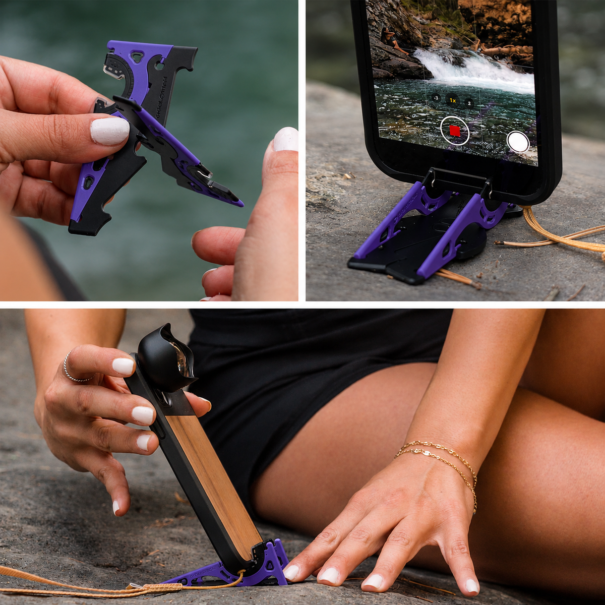 Oak & Coral | Pocket-Sized Phone Stand for Photos - SnapFold - Image 1