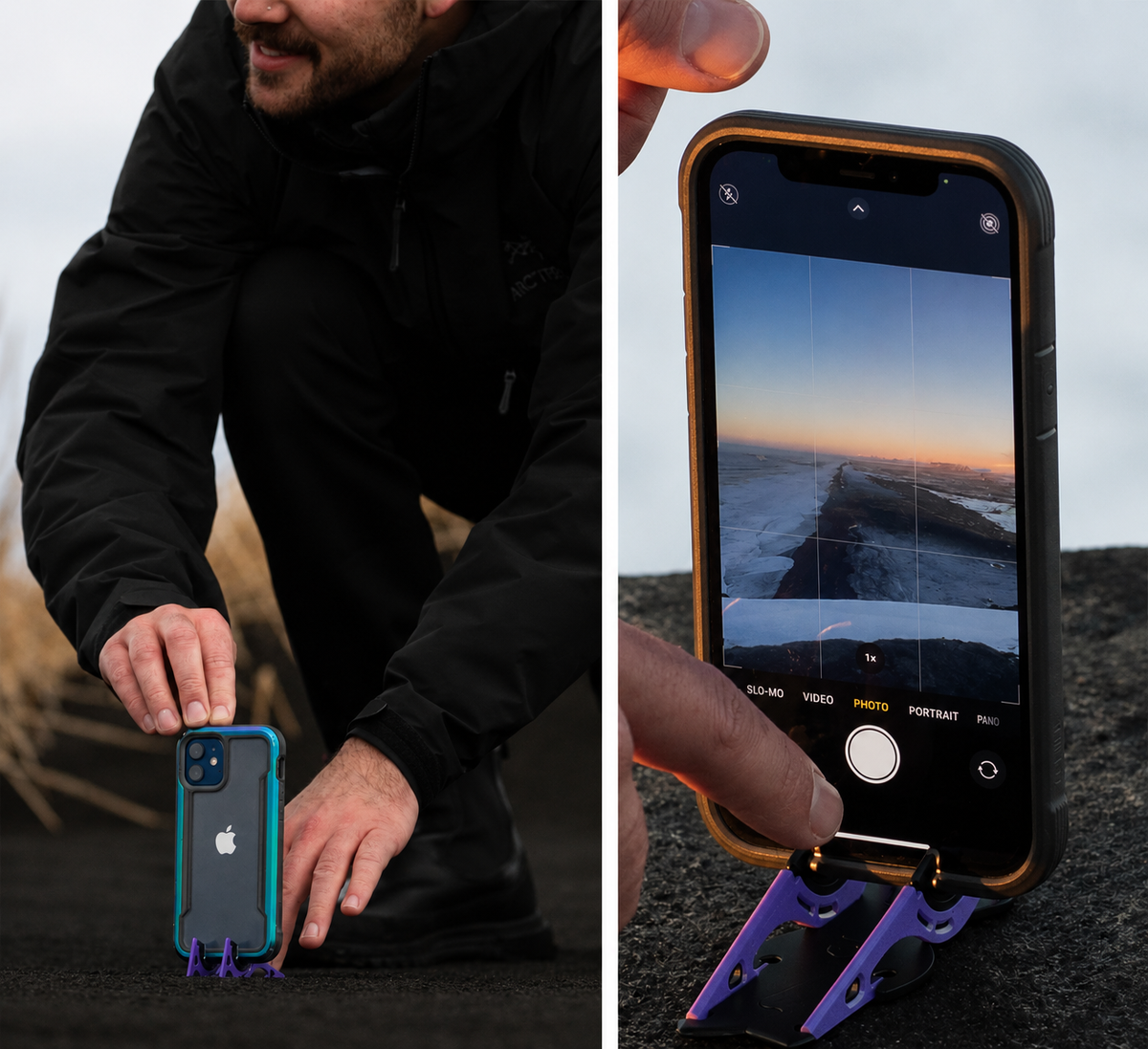 Oak & Coral | Pocket-Sized Phone Stand for Photos - SnapFold - Image 1
