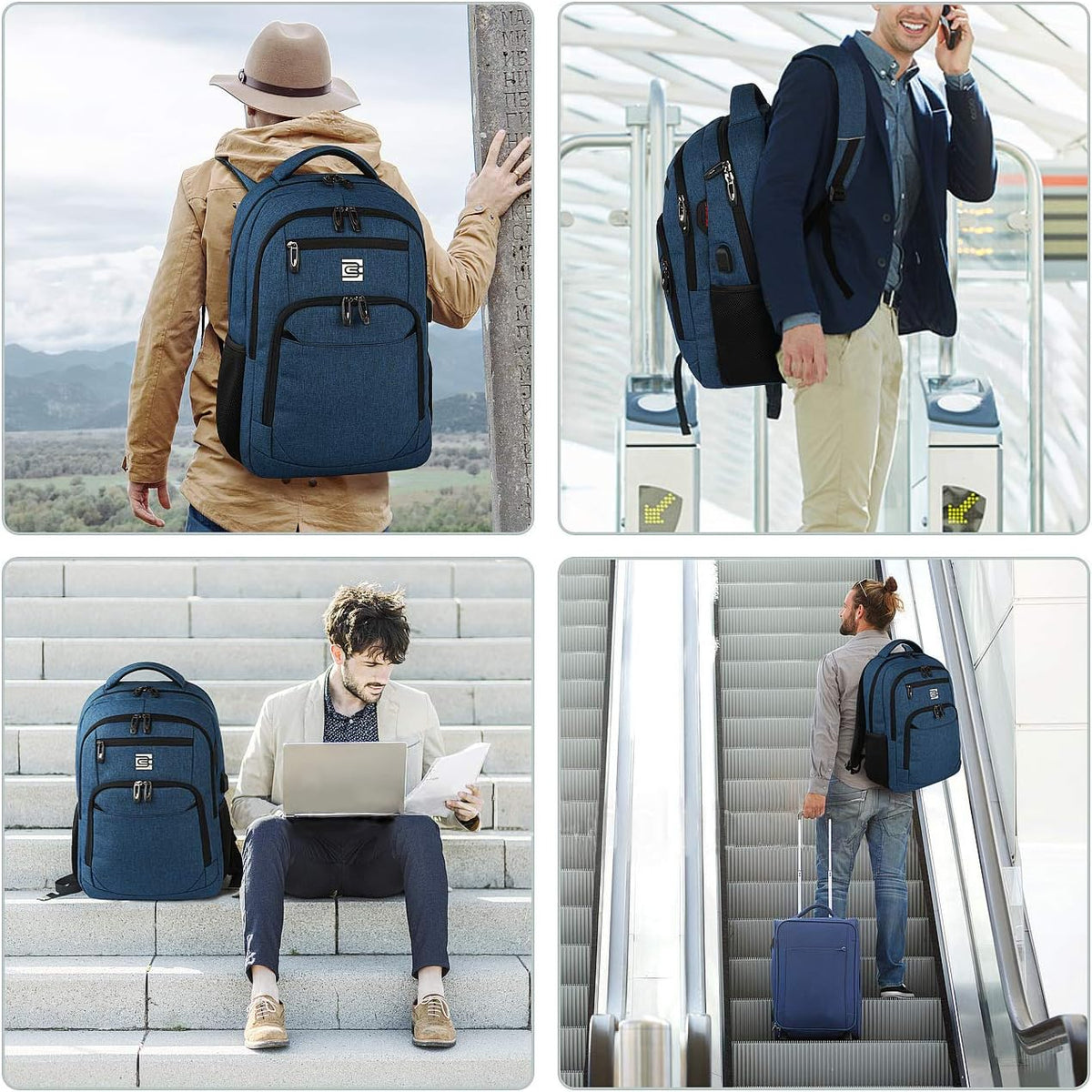 Slim Anti-Theft Laptop Backpack with USB Charging Port