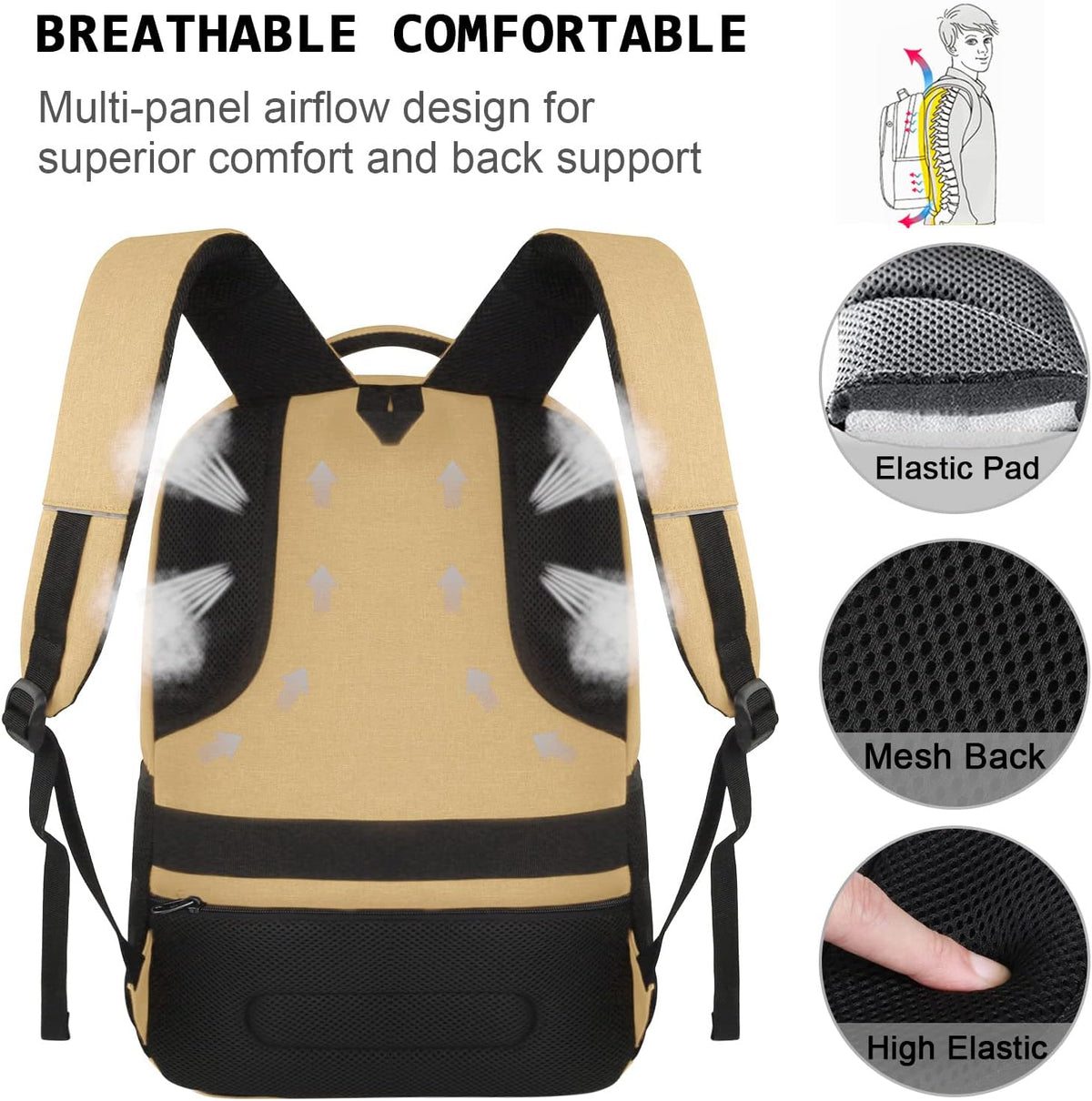 Slim Anti-Theft Laptop Backpack with USB Charging Port
