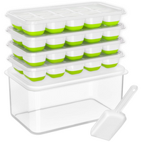 Silicone Ice Molds with Freezer Container