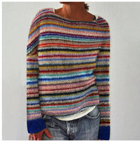 Oak & Coral | Cozy Striped Knit Sweater