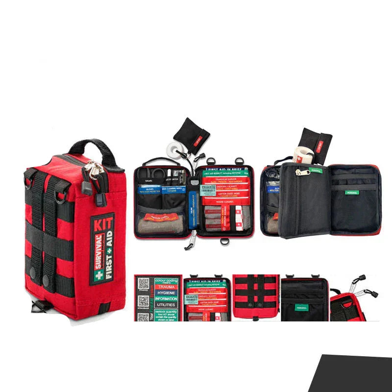 TerraGuard Travel First Aid Kit Waterproof Medical Bag Pro – Oak and Coral