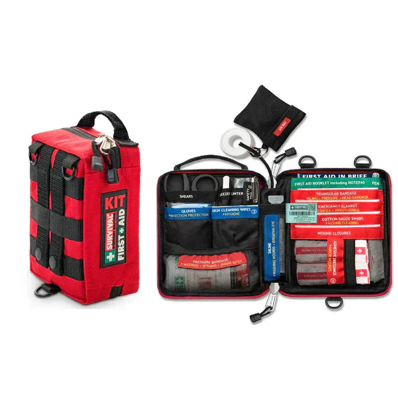 TerraGuard Travel First Aid Kit Waterproof Medical Bag Pro – Oak and Coral