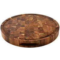 Thick round acacia butcher block