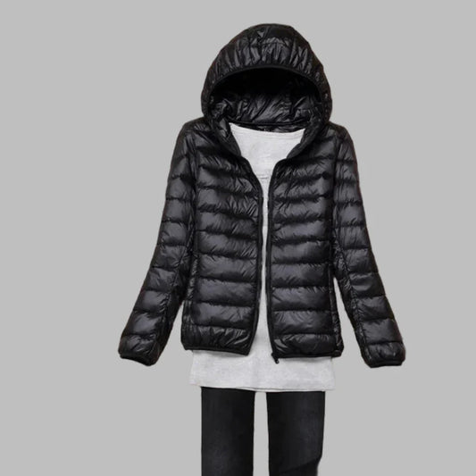 Ultra-Lightweight Packable Women's Hooded Down Jacket