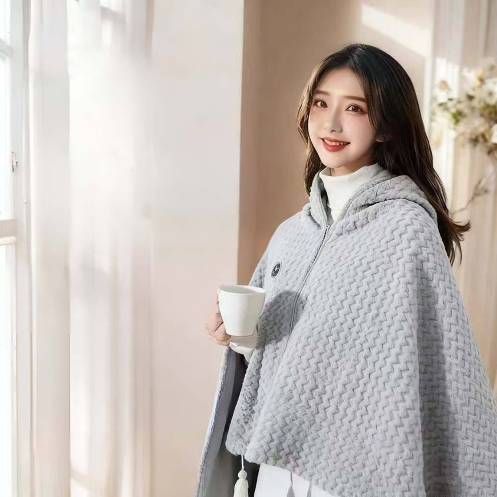 USB Heated Shawl Wrap — Fast-Warming Wearable Blanket