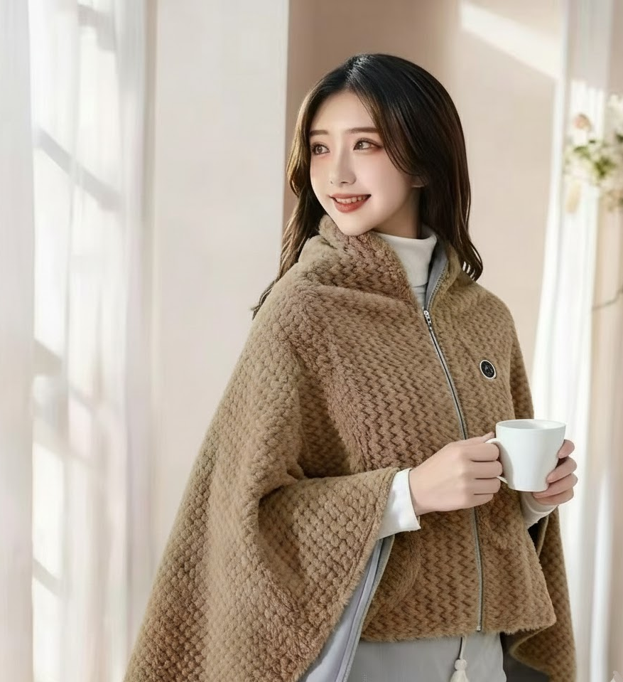 USB Heated Shawl Wrap — Fast-Warming Wearable Blanket
