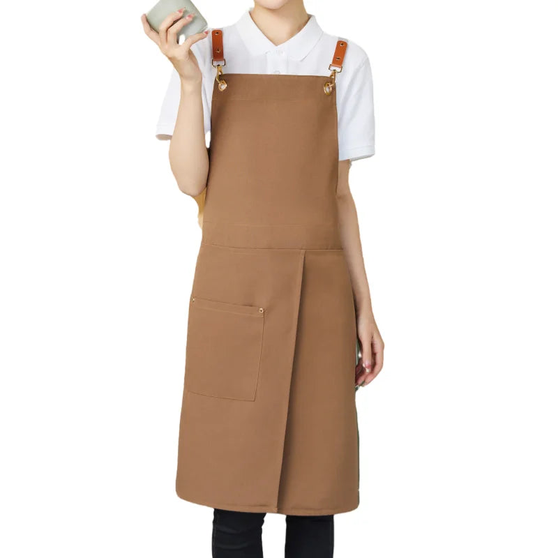 Waterproof Canvas Split-Leg Apron with Pockets