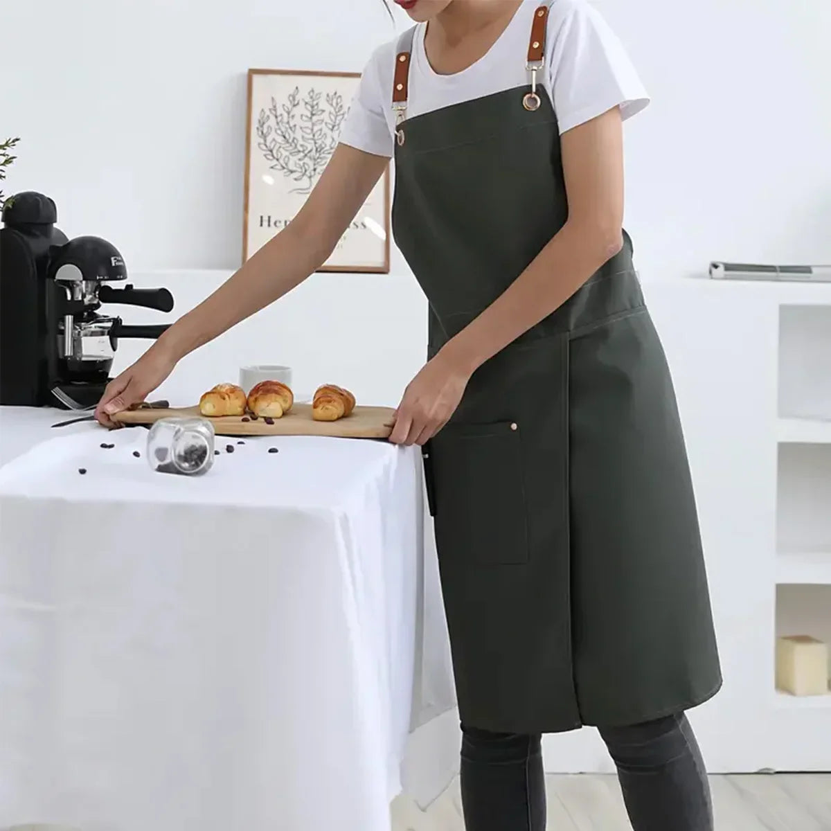 Waterproof Canvas Split-Leg Apron with Pockets