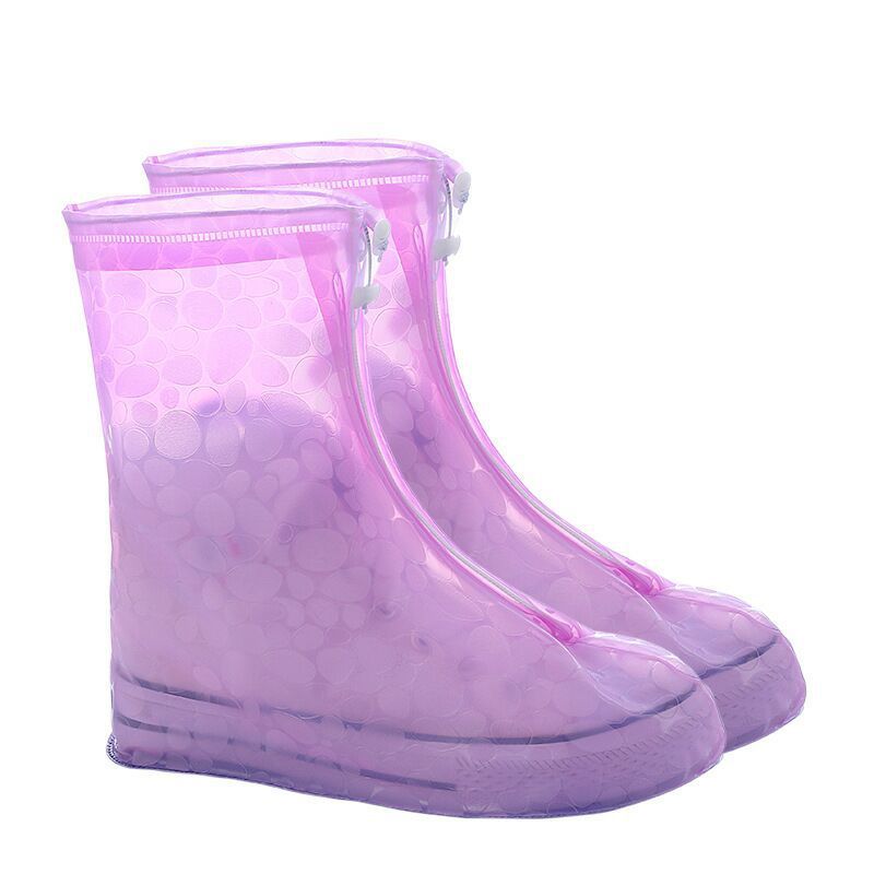 Waterproof Zippered Overshoe Rain Boot Covers with Anti-Slip Sole