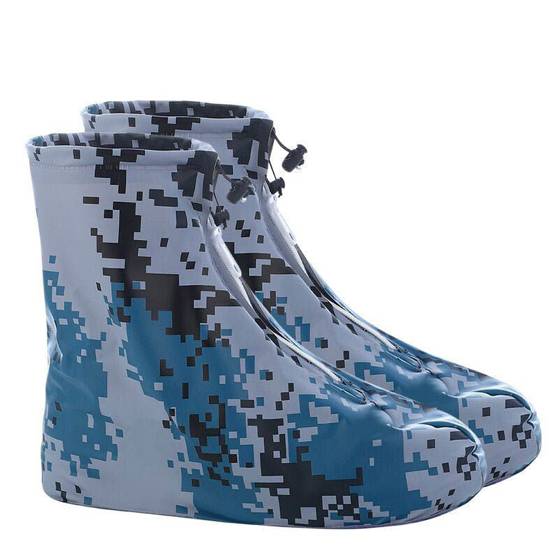 Waterproof Zippered Overshoe Rain Boot Covers with Anti-Slip Sole