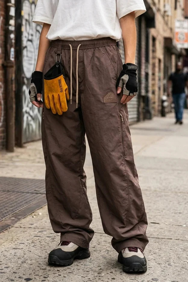 Women's Baggy Cargo Pants with Drawstring Waist and Pockets