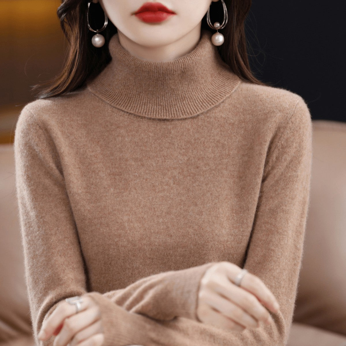 Women's Classic Roll Neck Wool Jumper