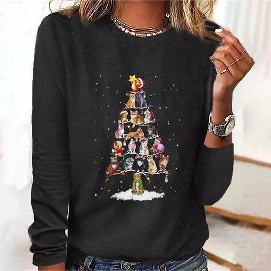 Women's Elegant Long-Sleeve T-Shirt, Modern Design, Comfortable Fabric