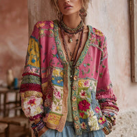 Women's Floral Patchwork Cardigan
