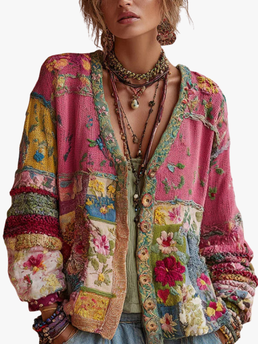 Women's Floral Patchwork Cardigan