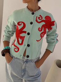 Women's Octopus Pattern Knit Cardigan